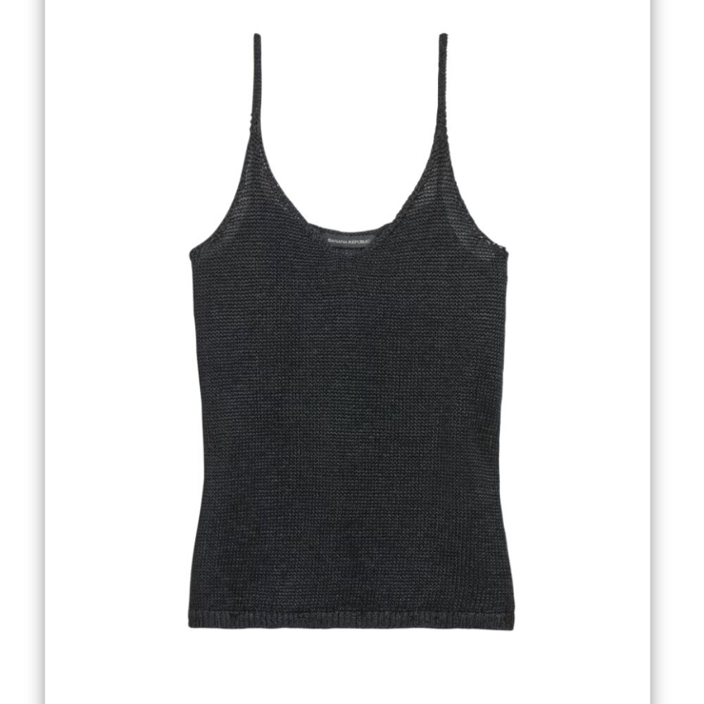 Banana Republic Heritage Linen Sweater Tank Black Sz S NWT